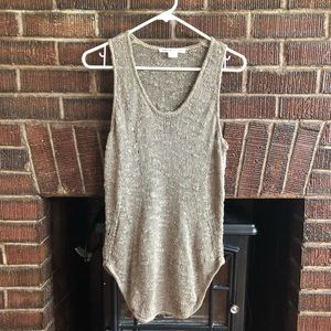 Helmut Lang Cream Crochet Swing Tank Top Petite